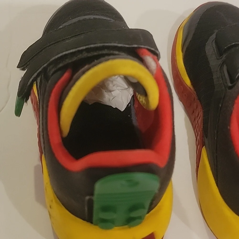 adidas Kids Black, Red, and Yellow Sneakers Skze 7 Lego Sneakers Hook And Loop C